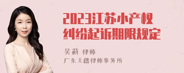 2023江苏小产权纠纷起诉期限规定