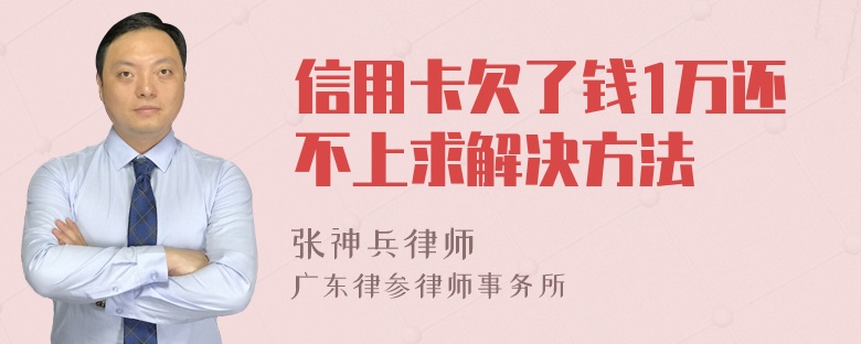 信用卡欠了钱1万还不上求解决方法