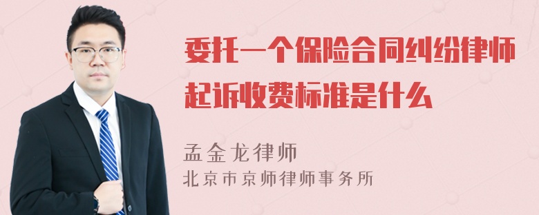委托一个保险合同纠纷律师起诉收费标准是什么