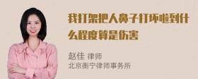 我打架把人鼻子打坏啦到什么程度算是伤害