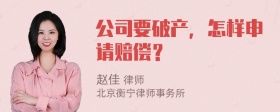 公司要破产，怎样申请赔偿？