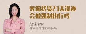 欠你我贷23天没还会被强制执行吗