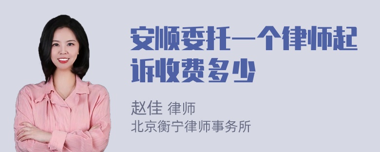 安顺委托一个律师起诉收费多少