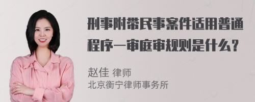 刑事附带民事案件适用普通程序一审庭审规则是什么？