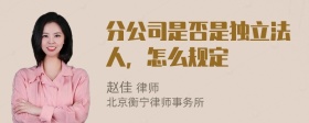 分公司是否是独立法人，怎么规定