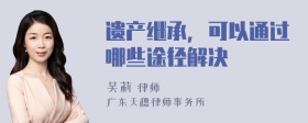 遗产继承，可以通过哪些途径解决