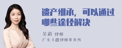 遗产继承，可以通过哪些途径解决