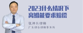 2023什么情况下离婚能要求赔偿