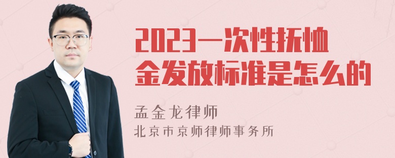 2023一次性抚恤金发放标准是怎么的