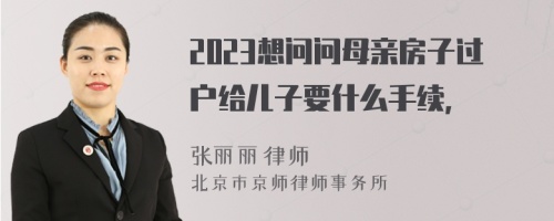 2023想问问母亲房子过户给儿子要什么手续，