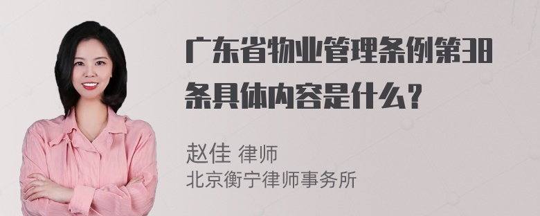 广东省物业管理条例第38条具体内容是什么？