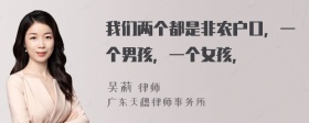 我们两个都是非农户口，一个男孩，一个女孩，