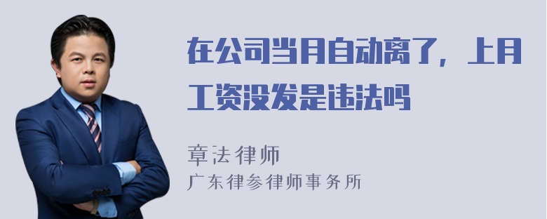 在公司当月自动离了，上月工资没发是违法吗