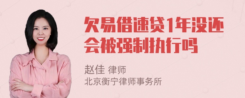 欠易借速贷1年没还会被强制执行吗