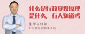 什么是行政复议原理是什么，有人知道吗