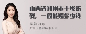 山西省朔州市十级伤残，一般能赔多少钱