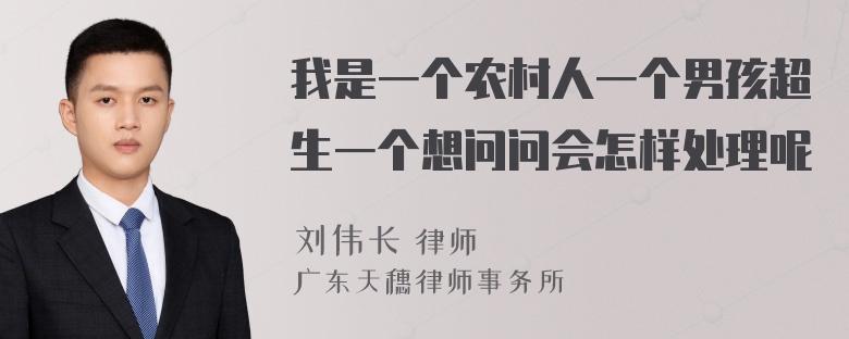 我是一个农村人一个男孩超生一个想问问会怎样处理呢