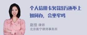 个人信用卡欠款9万还不上如何办，会坐牢吗