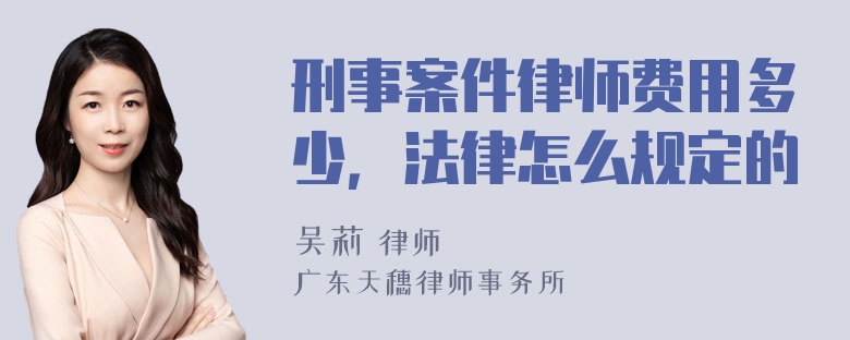 刑事案件律师费用多少，法律怎么规定的