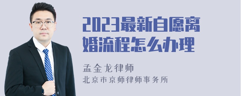 2023最新自愿离婚流程怎么办理