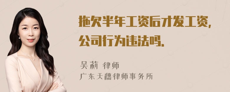 拖欠半年工资后才发工资，公司行为违法吗．