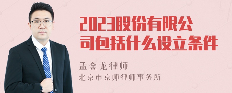 2023股份有限公司包括什么设立条件