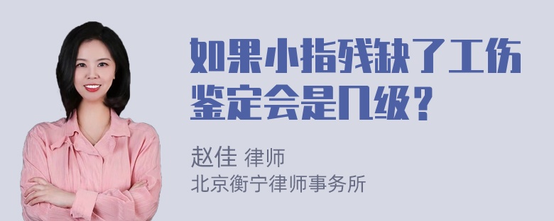 如果小指残缺了工伤鉴定会是几级？