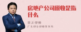 房地产公司税收是指什么