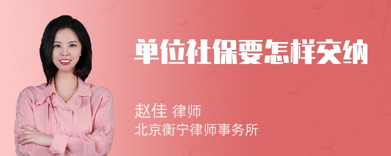 单位社保要怎样交纳