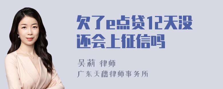 欠了e点贷12天没还会上征信吗