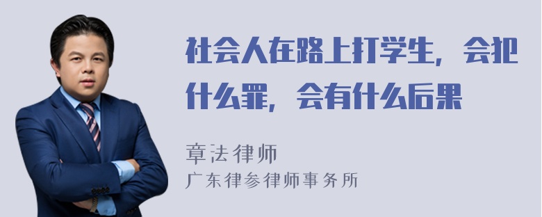 社会人在路上打学生，会犯什么罪，会有什么后果