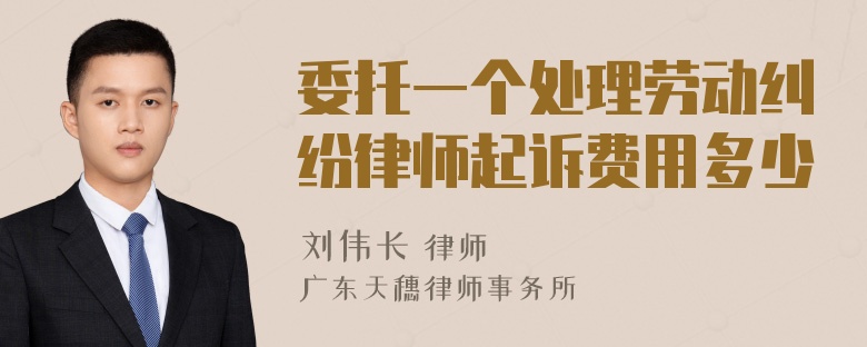 委托一个处理劳动纠纷律师起诉费用多少