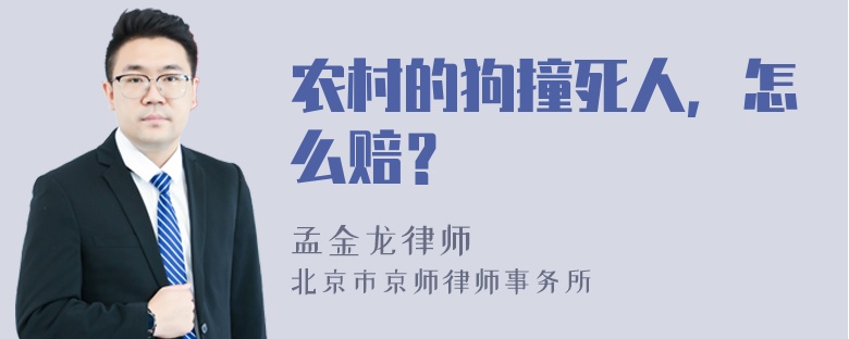 农村的狗撞死人，怎么赔？