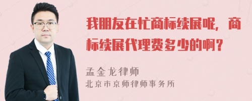 我朋友在忙商标续展呢，商标续展代理费多少的啊？