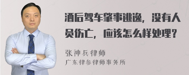 酒后驾车肇事逃逸，没有人员伤亡，应该怎么样处理？