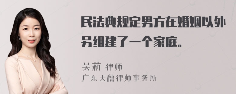 民法典规定男方在婚姻以外另组建了一个家庭。