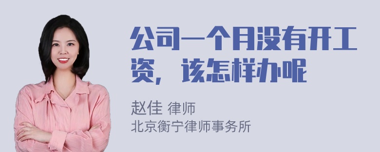 公司一个月没有开工资，该怎样办呢