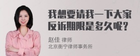 我想要请我一下大家反诉期限是多久呢？