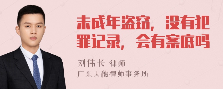 未成年盗窃，没有犯罪记录，会有案底吗