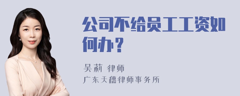 公司不给员工工资如何办？