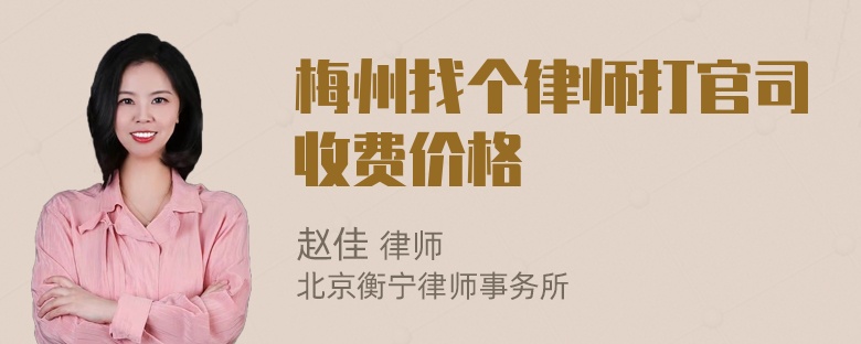 梅州找个律师打官司收费价格