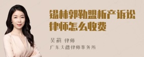 锡林郭勒盟析产诉讼律师怎么收费