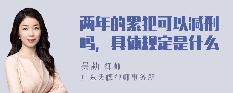 两年的累犯可以减刑吗，具体规定是什么