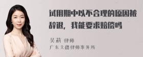 试用期中以不合理的原因被辞退，我能要求赔偿吗