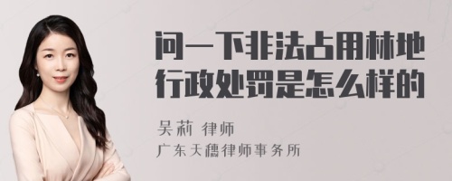 问一下非法占用林地行政处罚是怎么样的