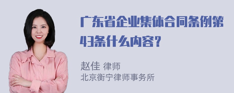 广东省企业集体合同条例第43条什么内容？