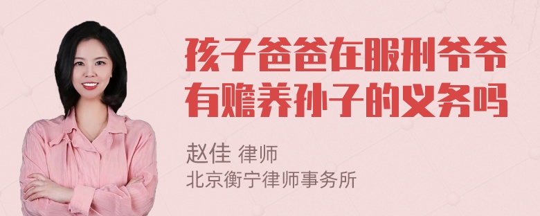 孩子爸爸在服刑爷爷有赡养孙子的义务吗