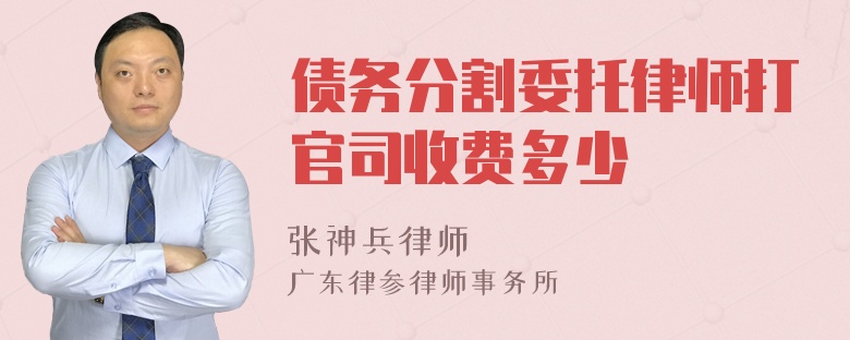 债务分割委托律师打官司收费多少