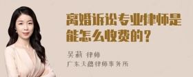 离婚诉讼专业律师是能怎么收费的？