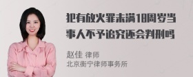 犯有放火罪未满18周岁当事人不予追究还会判刑吗